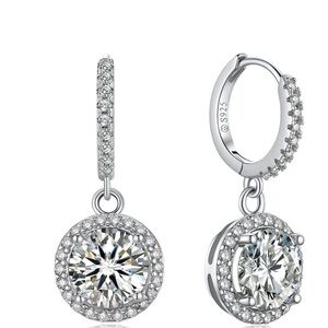 New Moment Wish Moissanite Dangle Earrings 925 Sterling Silver